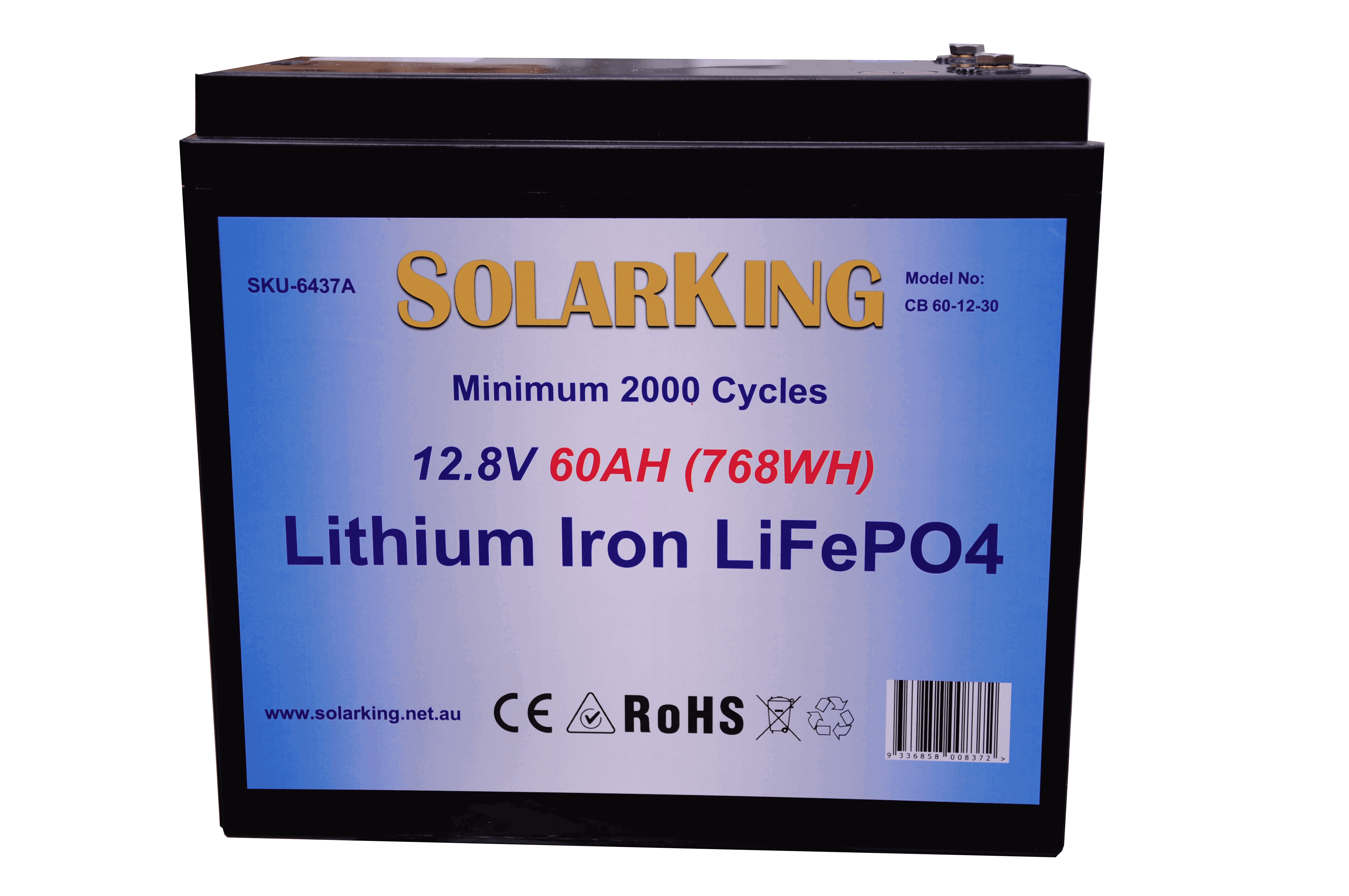 12.8V 60AH  Solarking Lithium Iron Battery Plastic  Case  CB-60-12-30